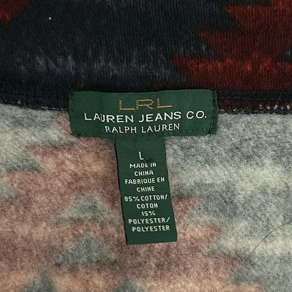 Lauren Ralph Lauren Dark Blue Aztec Print Long Sleeve Jacket Coat **Size L**🌺🌺 - Picture 4 of 4